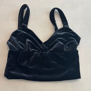 Black Velvet Crop Top